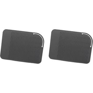 Geardeangloow Set di 2 tappetini in silicone resistenti al calore, per piastra capelli, colore nero