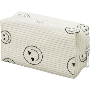 GlasFlength Beauty Case da Viaggio, Borsa Versatile Trousse Trucchi in Velluto a Coste, Pochette Donna, Borsa da Toilette Portatile per Donne Ragazze (Beige)