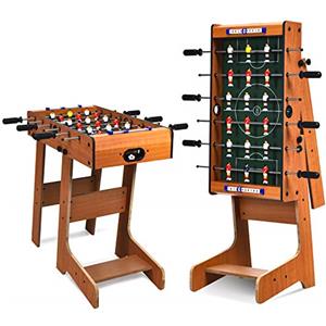 GOPLUS Calcio Balilla per Adulti e Bambini, Biliardino Professionale e Pieghevole, Gioco Calcio da Tavolo per Casa e Ufficio, di Legno, 69 x 36.5 x 71CM