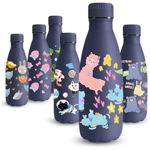 Vikaster Borraccia in Acciaio Inossidabile, Borraccia da 350ml Borraccia Termica, Stampa 3D Bottiglia Termica per Bambini, Borraccia Senza BPA, a Prova di Perdite, Scuola, Sport, Campeggio