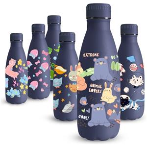 Vikaster Borraccia in Acciaio Inossidabile, 350 ml, Isolamento a Doppia Parete, Prova di Perdite, Termica per Bambini, Scuola, Sport, Campeggio
