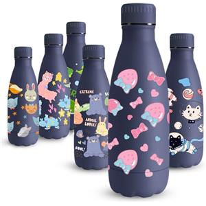 Vikaster Borraccia in Acciaio Inossidabile, Borraccia da 350ml Borraccia Termica, Stampa 3D Bottiglia Termica per Bambini, Borraccia Senza BPA, a Prova di Perdite, Scuola, Sport, Campeggio