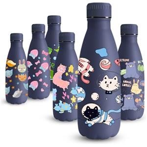 Vikaster Borraccia in Acciaio Inossidabile, Borraccia da 350ml Borraccia Termica, Stampa 3D Bottiglia Termica per Bambini, Borraccia Senza BPA, a Prova di Perdite, Scuola, Sport, Campeggio