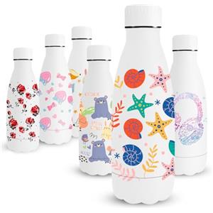 Vikaster Borraccia in Acciaio Inossidabile, Borraccia da 350ml Borraccia Termica, Stampa 3D Bottiglia Termica per Bambini, Borraccia Senza BPA, a Prova di Perdite, Scuola, Sport, Campeggio