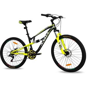 IBK Bicicletta MTB 27.5'' Pollici Bici Global Mountain Bike BIAMMORTIZZATA Ragazzo Cambio 21 Velocità Freni a Disco (Grigio/Arancione)