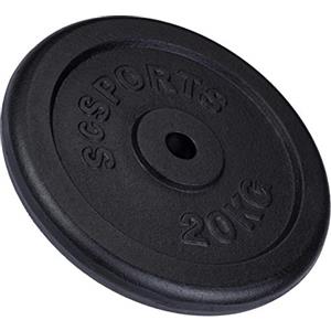 ScSPORTS® Dischi Pesi - in Ghisa, Set da 40kg a 120 kg, Singolo da 20/25/30 kg, Foro 30/31mm, Nero - Piastre Peso per Palestra, Bilanciere, Manubri, Allenamento a Casa, Fitness