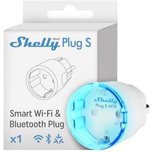 Shelly Plug S Gen3 Bianco - Presa Intelligente Wi-Fi (Tipo F), Misurazione Consumi, 12A, 2500W, Matter, Nessun Hub Richiesto, Controllo da Remoto, Programmi Smart, Alexa, Google Home, Apple HomeKit