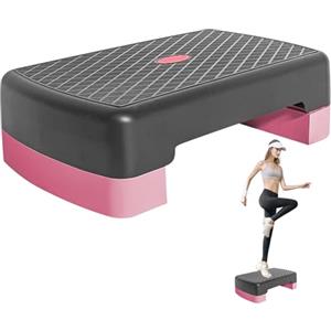 Generico Exercise Step, 17.7 Inch Adjustable Height Aerobic Workout Stepper, Non-Slip Fitness Equipment for Indoor Cardio Training, Home Gym Exercise, Step Aerobics, Weight Loss
