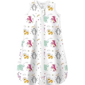 Mosebears Sacco nanna estivo per bambini, 0,5 Tog, 100% cotone, traspirante, sacco a pelo (elefante, S)