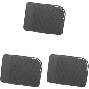 Geardeangloow Set di 3 tappetini in silicone resistenti al calore, per piastra capelli, colore nero