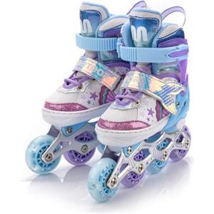 meteor Pattini in Linea - Bambini Gioventù - Dimensione Regolabile - Rollerblades - Cuscinetti ABEC-7 Ruote PU