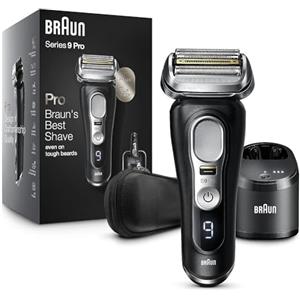 Braun Series 9 Pro 9460 cc Electric Razor, Waterproof Foil Shaver for Men, Wet & Dry Shave, with ProLift Beard Trimmer for Grooming, 5-in-1 Cleaning & Charging SmartCare Center Included, Atelier Black