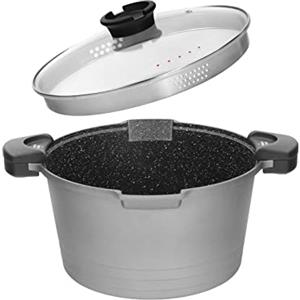 ROSSETTO Pentola Scolapasta a Induzione Antiaderente per Pasta con Coperchio, Alluminio, 24cm, 4,5Litri