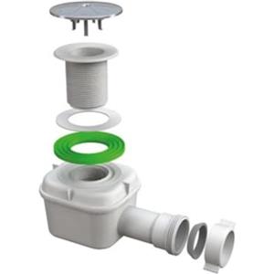 Kiamami Valentina - Piletta per Piatto Doccia Standard | Scarico 60 mm | Colonna d'Acqua 50 mm | Coperchio ABS Cromato | Adatta alla Maggior Parte dei Piatti Doccia