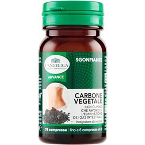 L'Angelica, Integratore Alimentare Sgonfiante con Carbone Vegetale e Cumino, Combatte il Gonfiore Addominale e Favorisce la Digestione, Senza Lattosio, 75 Compresse