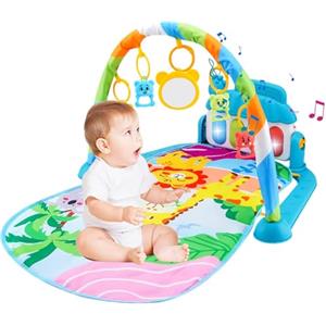 JIEBWCHA Palestra Per Bambini, 72 * 40 * 47 Cm Palestre Per Bambini Tappetini Da Gioco, Panno Grande Palestrina Neonato, Con Luci E Musica, Early Sensory Exploration, Bambini Di 3-6-12 Mesi