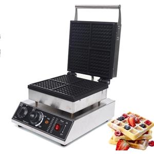 XUEMANSHOP Set di 4 piastre per waffle belga, 1750 W, rivestimento antiaderente, temperatura regolabile 50 - 300 °C, doppia cialda belgia, macchina per waffle