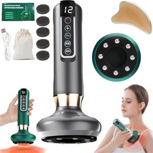 Cyqfei Velora - Massaggiatore Anti Cellulite, Velora Beauty Massaggiatore Anti Cellulite, Massaggio Anticellulite Elettrico Portatile Regolabile a 12 Livelli, per Pancia Schiena Vita Braccia Glutei (Grigio)