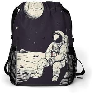 SmtSec Borsa da palestra per donne uomini spiaggia e mare borsone da viaggio grande capacità sport con coulisse zaino, Stile-1, 45.5x41.5x36cm