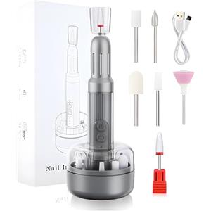 ZJSTRO Fresa per Unghie,Fresa per Unghie Professionale Gel Manicure e Pedicure Elettrico,6 Velocità Velocità Regolabile,Portatile Ricaricabile Lima Elettrica Unghie Portatile Fresa,Nail Drill