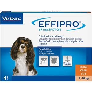 Virbac Effipro Antiparassitario Spot-On per Cani di Piccola Taglia (2-10 kg) - 4 Pipette da 0,67 ml