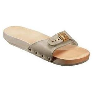 Scholl Pescura Flat Original Bycast Unisex - Zoccolo in Legno con Plantare Anatomico e Tecnologia Scholl Exercise, Colore Sabbia, Taglia 44