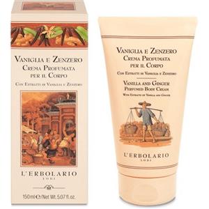 L'ERBOLARIO Crema Profumata Vaniglia e Zenzero 150 ml - Emolliente e Rassodante con Oli di Gemme di Riso e Jojoba