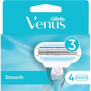 Gillette Venus Lame Smooth - Lamette di Ricambio per Rasoio da Donna a 3 Lame, Confezione da 4 Pezzi