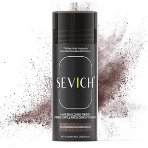 SEVICH Fibre dei Capelli, Fibre Costruzione dei Capelli,Il rimedio contro la caduta dei capelli, Fibre cheratiniche naturali 25g Marrone scuro