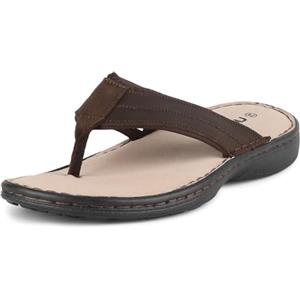 riemot Infradito da Uomo Estive Comode Ciabatte, Sandali Estate Scarpe da Spiaggia con Morbide Pelle, Flip Flops Eleganti e Resistenti per Passeggio e Relax, Pantofole Piscina Antiscivolo Suole, EU 42