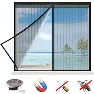 Tuwyii Zanzariera Magnetica, Zanzariera Finestra Magnetica, 100x120 cm Zanzariera Estensibile, Tende Zanzariera Autoadesiva, Zanzariera Finestra Apribile per Finestre Porte, Camere, Balconi, Salotti