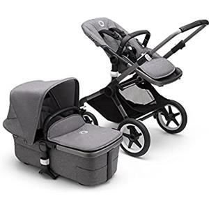 Bugaboo Fox 3, Il Nostro Più Comodo Sistema Modulare 2-in-1: Comodo Passeggino Multi-Terreno & Carrozzina con Culla Traspirante Avanzata, Telaio Graphite, Navicella & Cappottina in Grey Melange