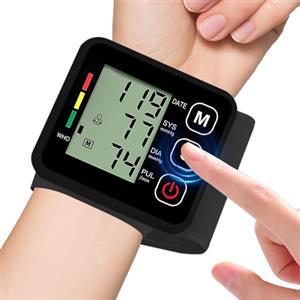 Omron Misuratore pressione da polso, misuratore di pressione, con funzione di memoria, può misurare con precisione la pressione sanguigna e il polso, facile da trasportare,2x99 Misurazioni Memoria (Nero)
