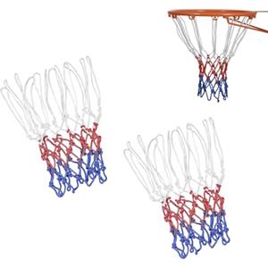 HexinYigjly Rete da basket in 2 pezzi resistente alle intemperie, rete da basket 12 anelli, rete di ricambio professionale per canestro da basket per esterni, interni, rete standard per canestro da basket