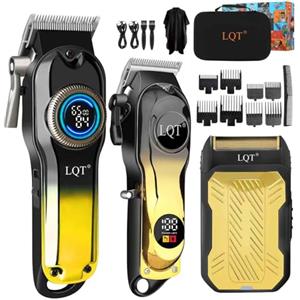 LQT Tagliacapelli Uomo Professionale, Con Display LED de Macchinetta per Capelli Set Trimmer Capelli e Taglia Barba,Taglia per Ricaricabile Senza Fili, Regali per