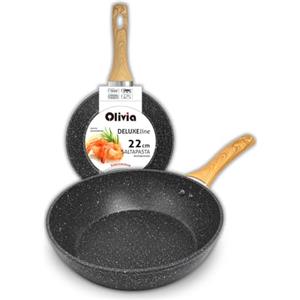 IPEA Padella Antiaderente Saltapasta per Pasta e Fritture - Induzione e Fornello a Gas - 22 cm - Wok - Padella Anti Aderente in Alluminio per Saltare la Pasta, Friggere Verdure, Risotto