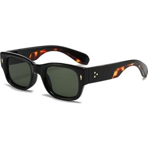 YAMEIZE Occhiali Da Sole Rettangolari Uomo Donna Vintage - Quadrati Retrò Con Montatura Spessa UV400