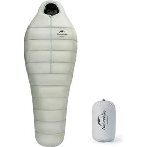 Naturehike Sacco a pelo invernale in piuma d'oca bianca, caldo e impermeabile sacco a pelo della mummia Conforme allo standard RDS e adatto per 4-9℃, -4-2℃, -9 - -3℃(380g)