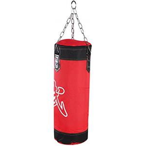 Tiiyee Sacco Vuoto Boxe, Punching Bag Da Boxe Sospeso Di Sabbia Unfilled Sospensione Catena Sandbag Pesante Borsa Bersaglio Catene Pieno Allenamento Adulti Appeso Karate Per Riempito 60 Cm Rosso