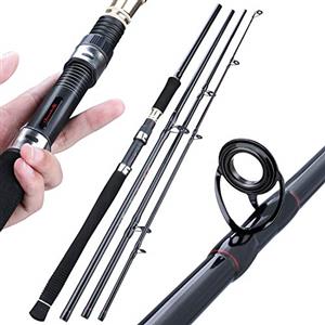 Sougayilang, canna da pesca rotante in fibra di carbonio super dura, canne da pesca portatili a 4/5 sezioni, con impugnatura comoda in EVA per acqua salata o acqua dolce-4