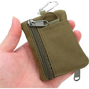 Yuecoom Molle Pouch Small, Fondina da Esterno Portafoglio Militare Molle, Mini Portachiavi Portatile Custodia edc Borsa Portamonete con moschettone(Verde)