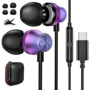 ACANDYA Cuffie USB C per Samsung Galaxy s25 s24+ A16 S23 Ultra A53 Tab S9+ Z Fold5,Auricolari USB Type C HiFi Stereo Con Microfono e Controllo Volume Cuffie Type C per iphone 15 Pro Max per Google Pixel 8 7