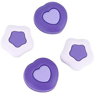 GeekShare Simpatici Cappucci Joycon Thumb Grip in Silicone Cappucci Kawaii Thumbstick Cover Joystick Compatibile con Nintendo Switch/OLED/Switch Lite, 2Pairs/4PCS - Versione Cream Heart Dark