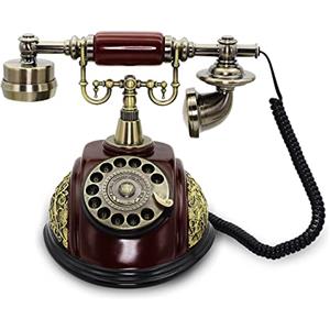 CERRXIAN Telefono fisso in stile vintage, stile vintage europeo, telefono fisso, decorazione per casa e ufficio (colore rame-116AS)