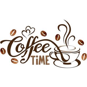 JCUGSBS Adesivi Murali Cucina,Zazze da Caffè Parete Adesivo e Coffee Time Scritte Adesive per Pareti Decor, Vinile Tazzine Decalcomania Arte Ristorante Bar Decor