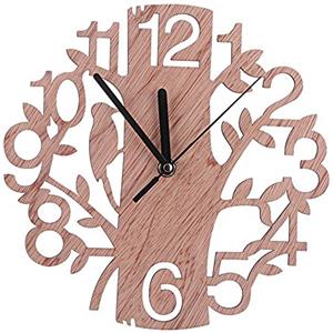 Tiiyee Orologio da Parete Diametro 22 CM, Tondo Muto Frameless Orologi a Muro Silenzioso Orologio Fai Te Grande Moderno Decorazione Montare Stile Rétro Usato per Casa Cucina Camera Ufficio Decorare