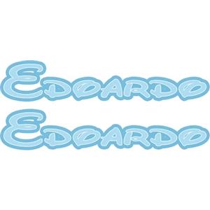 ^RTERBY'S GamesMonkey® - Adesivo Nomi Cameretta - 2 pezzi - Varie Dimensioni - bambino bambina giochi porta armadio (Edoardo, 20x4 cm)