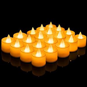 XiXiRan Candele LED Natalizie, 24PCS Candele LED, Tealight LED, Candele Senza Fiamma, Candele LED a Batteria, Tealight Batteria, Luci da tè Senza Fiamma, Decorazione di Natale Partito Della Tavola