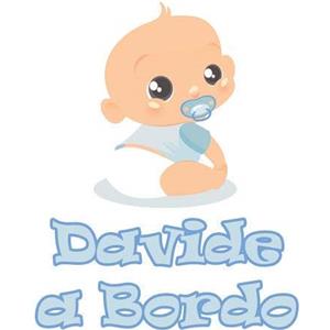 GamesMonkey Adesivo Bimbo Bimba a Bordo - - Nome Personalizzato 12 CM - Maschio - Stickers Auto Esterno Vinile Lucido (Davide)