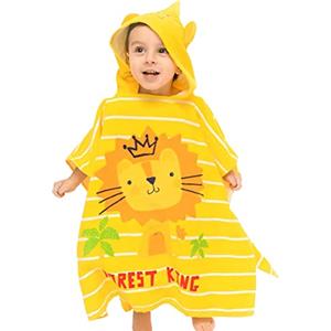 Hilmocho Asciugamano Poncho con Cappuccio per Bambini Telo mare da Bagno con Cappuccio Accappatoio in Morbido Cotone Assorbente per Ragazzi e Ragazze